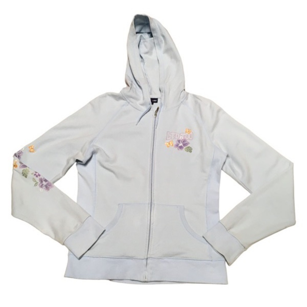 Y2K Coconut Girl Jacket Youth Girl XL Vintage Limited Too Hoodie Glitter Zip Up